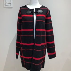 Black and red cardigan